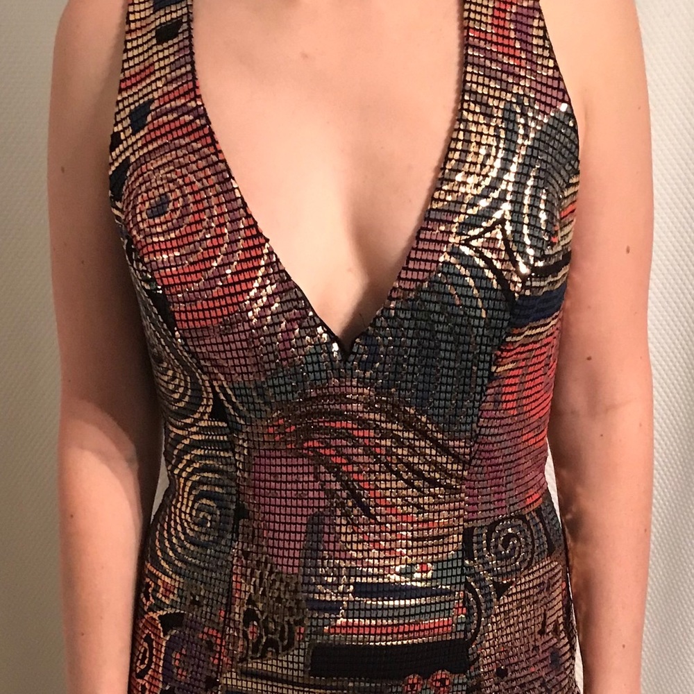 ONE OF A KIND UNIQUE MULTICOLORED GOWN!